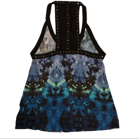 Urban Outfitters Black Studded Blue Green Tank - Picture 4 of 6